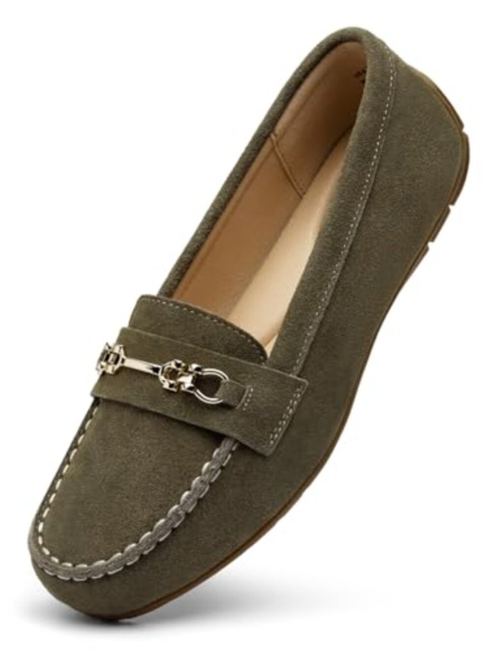 Suede Leather Loafers Slip-Ons Memory Foam Driving Mocs Business Casual Flats